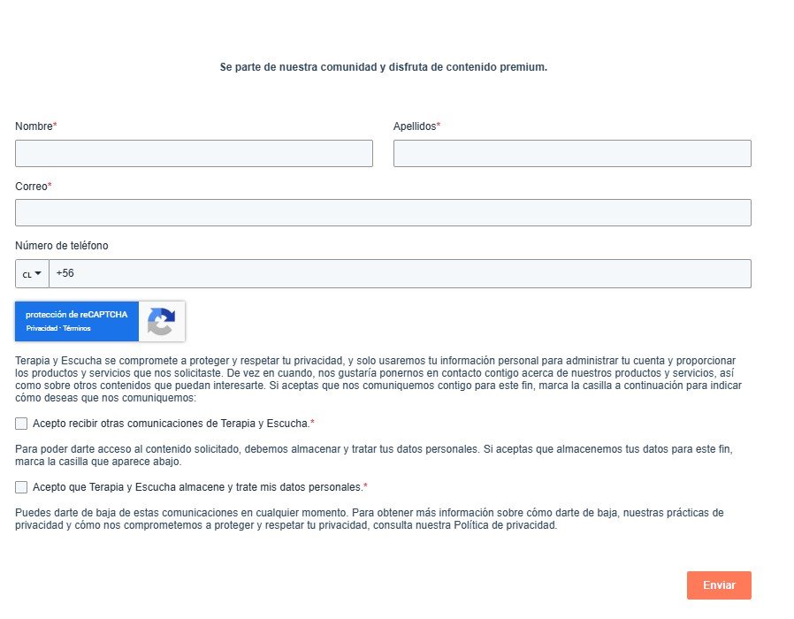 Formulario Suscríbete a la Comunidad